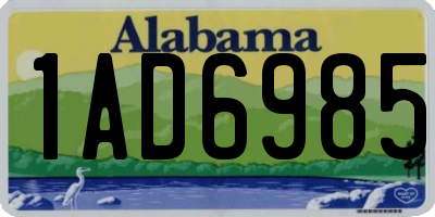 AL license plate 1AD6985