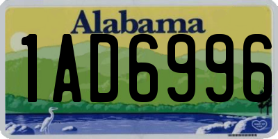 AL license plate 1AD6996