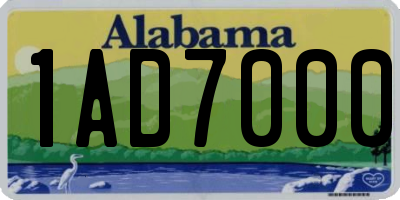 AL license plate 1AD7000