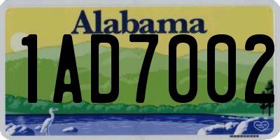 AL license plate 1AD7002