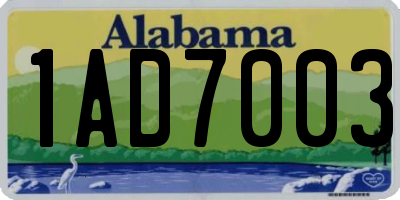 AL license plate 1AD7003
