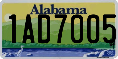 AL license plate 1AD7005