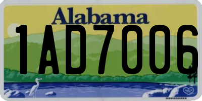 AL license plate 1AD7006