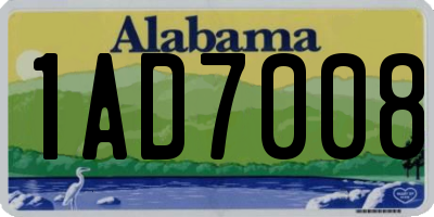 AL license plate 1AD7008