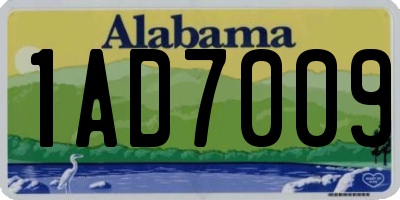 AL license plate 1AD7009