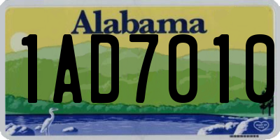 AL license plate 1AD7010