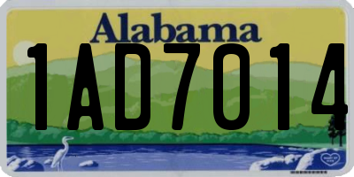 AL license plate 1AD7014