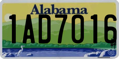 AL license plate 1AD7016