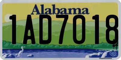 AL license plate 1AD7018
