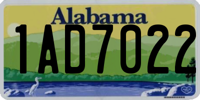 AL license plate 1AD7022