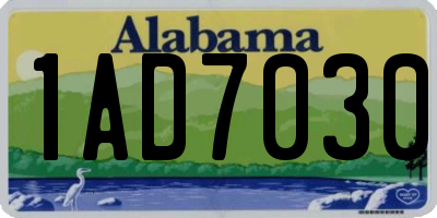 AL license plate 1AD7030