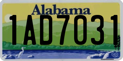 AL license plate 1AD7031