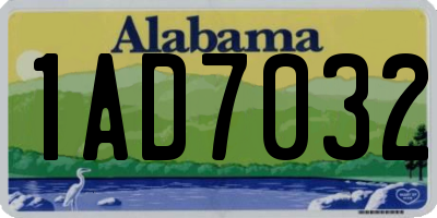 AL license plate 1AD7032