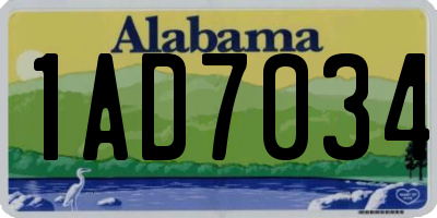 AL license plate 1AD7034