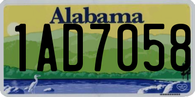 AL license plate 1AD7058