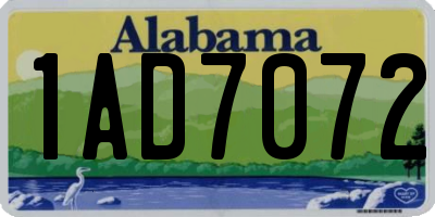 AL license plate 1AD7072