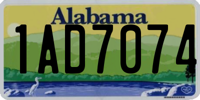 AL license plate 1AD7074