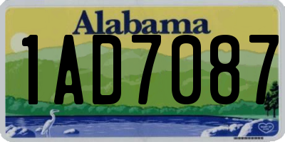 AL license plate 1AD7087