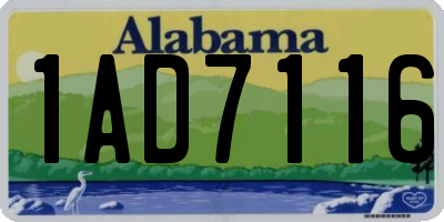 AL license plate 1AD7116