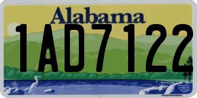 AL license plate 1AD7122