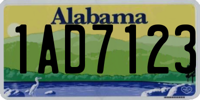 AL license plate 1AD7123