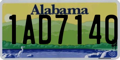 AL license plate 1AD7140