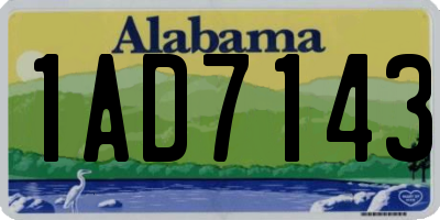 AL license plate 1AD7143