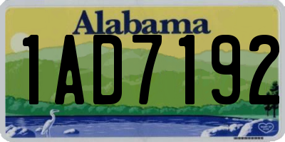 AL license plate 1AD7192