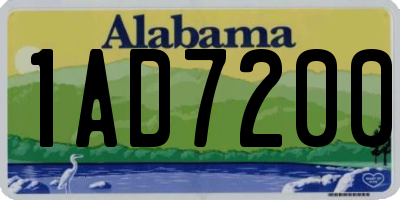 AL license plate 1AD7200