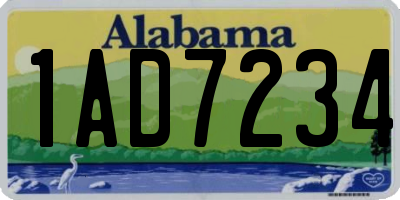AL license plate 1AD7234
