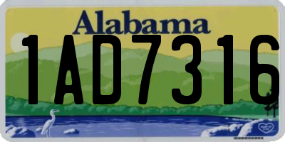 AL license plate 1AD7316