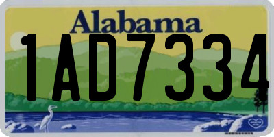 AL license plate 1AD7334
