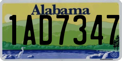 AL license plate 1AD7347