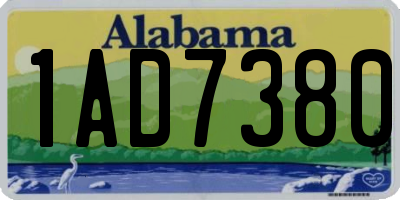 AL license plate 1AD7380