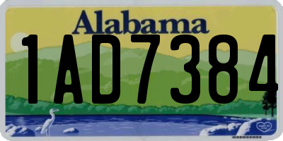 AL license plate 1AD7384