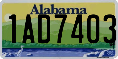 AL license plate 1AD7403