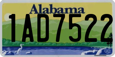 AL license plate 1AD7522