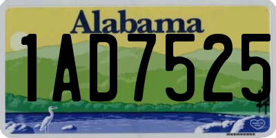 AL license plate 1AD7525