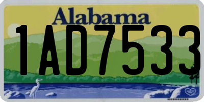 AL license plate 1AD7533