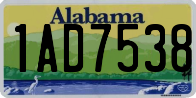 AL license plate 1AD7538