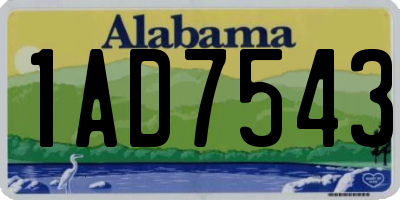 AL license plate 1AD7543