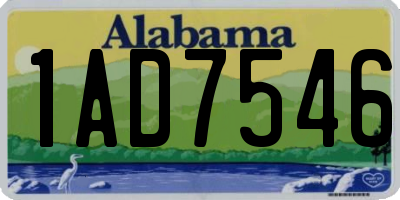 AL license plate 1AD7546