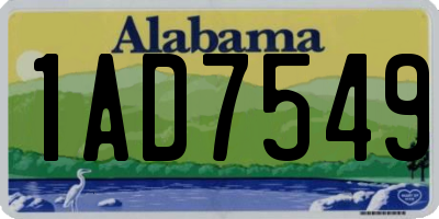 AL license plate 1AD7549