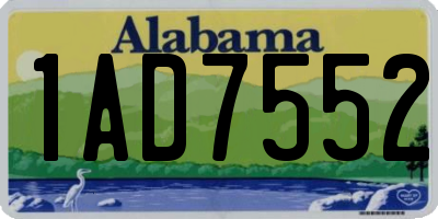 AL license plate 1AD7552