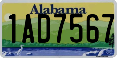 AL license plate 1AD7567