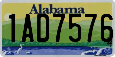 AL license plate 1AD7576