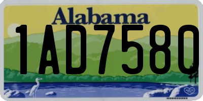 AL license plate 1AD7580