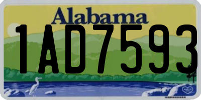 AL license plate 1AD7593