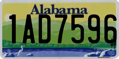AL license plate 1AD7596
