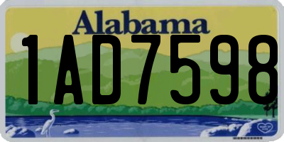 AL license plate 1AD7598